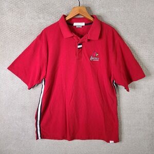 Louisville Cardinals Shirt Mens XL Red Polo Antigua NCAA Basketball Short Sleeve
